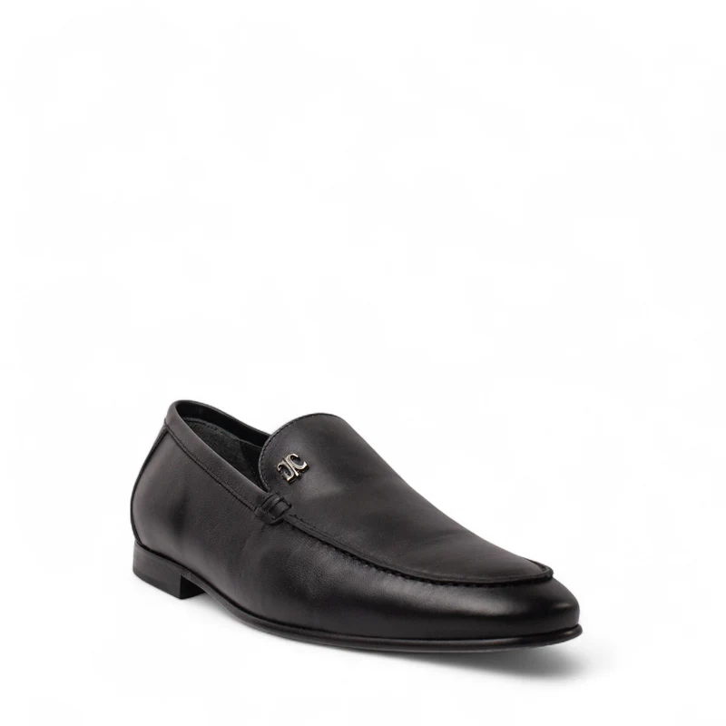Italian Men Black Leather Shoes #4966