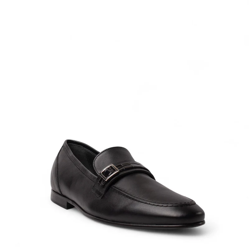 Italian Men Black Leather Shoes #4961
