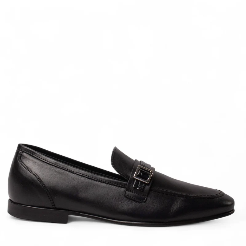 Italian Men Black Leather Shoes #4961