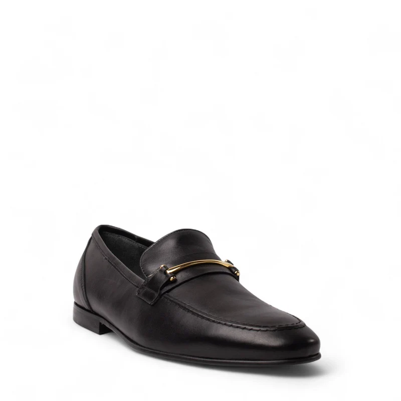 Italian Men Black Leather Shoes #4960