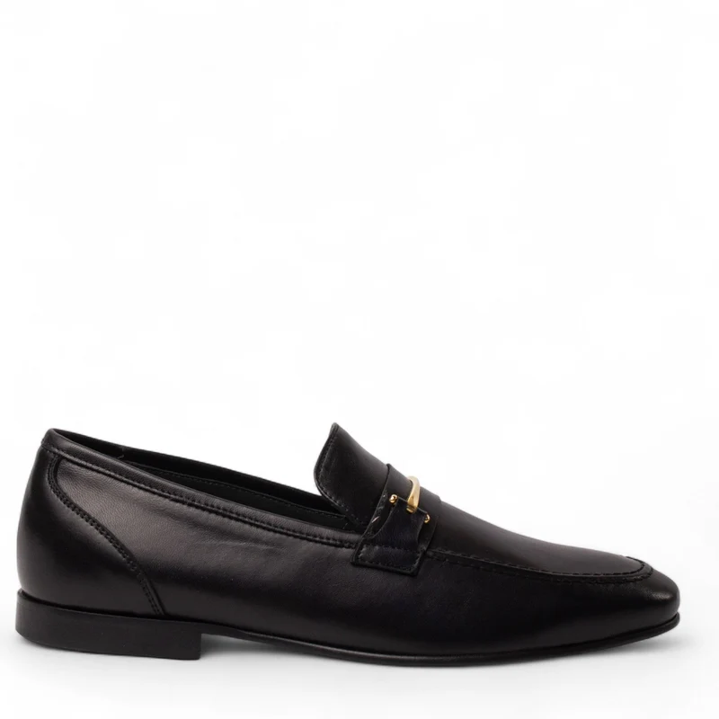 Italian Men Black Leather Shoes #4960