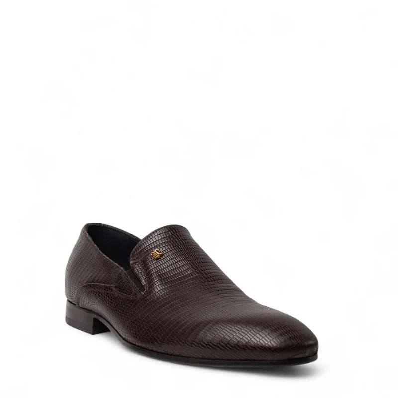 Italian Men Brown Leather Shoes #4959