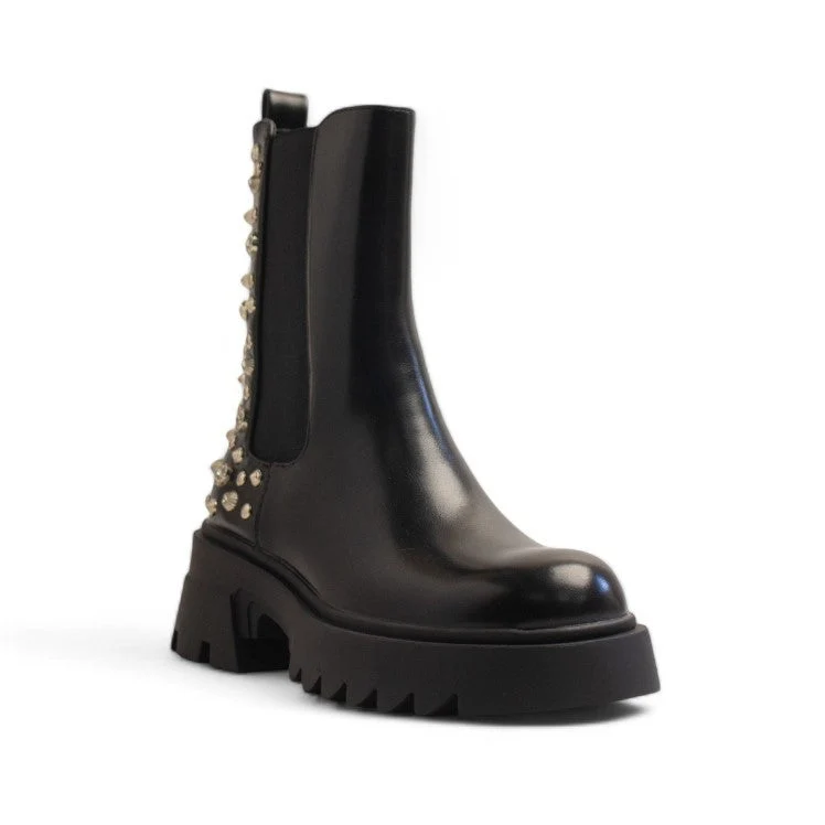 Europeon Union Women Black Leather Half Boot #3404