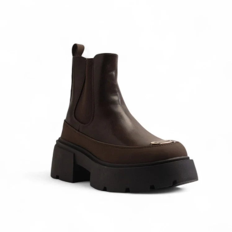 Europeon Union Women Brown Leather Half Boot #3450