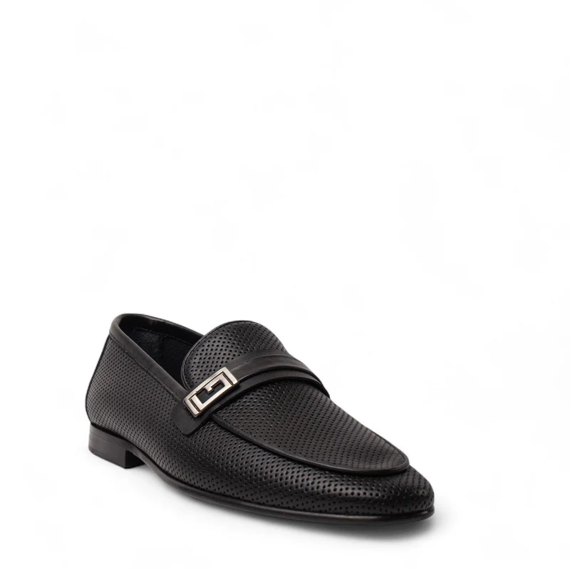 Italian Men Black Leather Shoes #4953