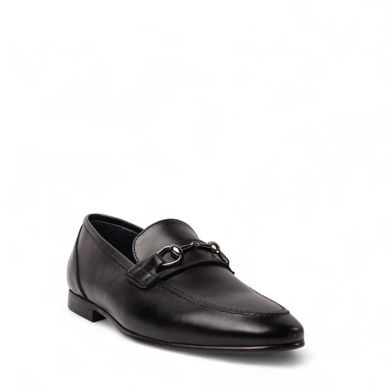 Italian Men Black Leather Shoes #4952