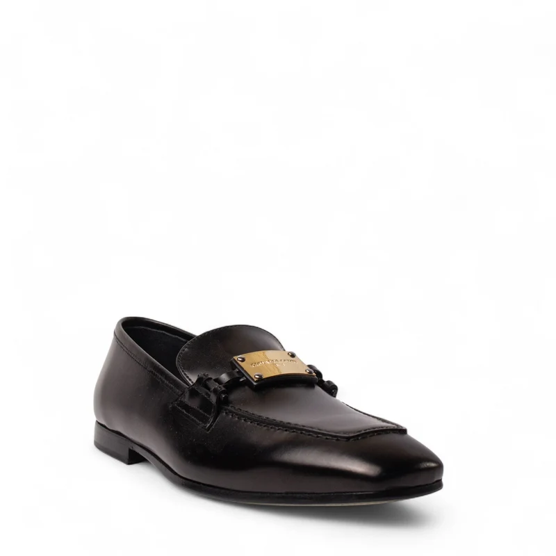 Italian Men Black Leather Shoes #4950