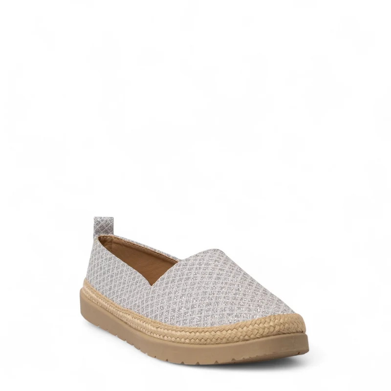 Europeon Union Women Silver Cloth Espadrilles #4371