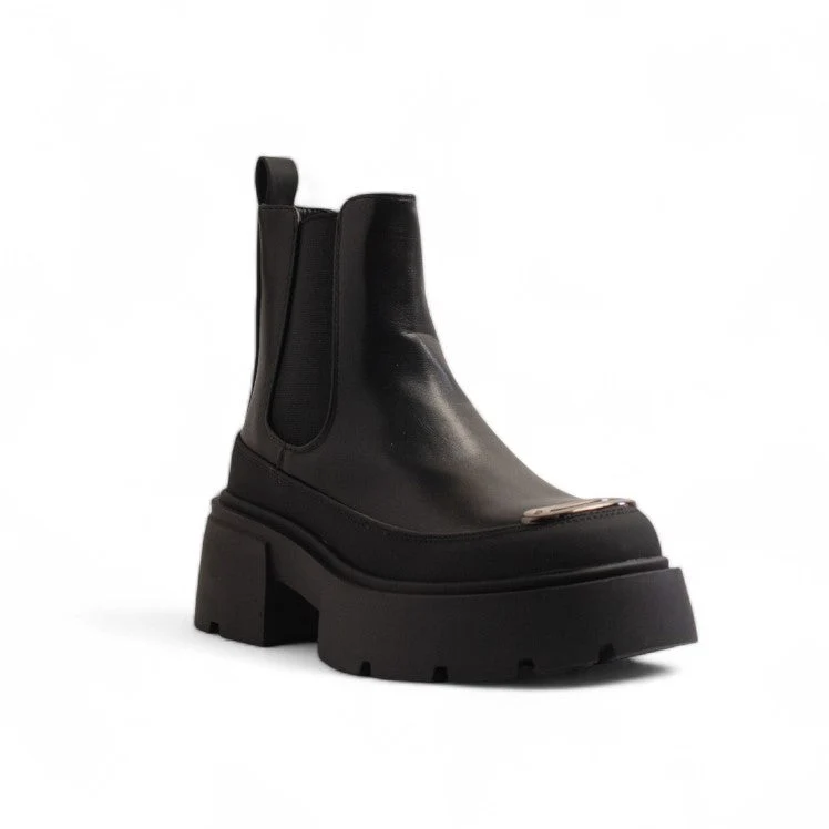 Europeon Union Women Black Leather Half Boot #3451