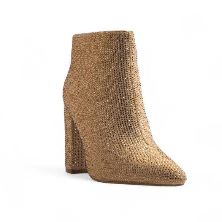 Europeon Union Women Gold Glitter Half Boot #3480
