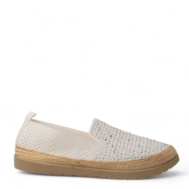 Europeon Union Women White Cloth Espadrilles #4366