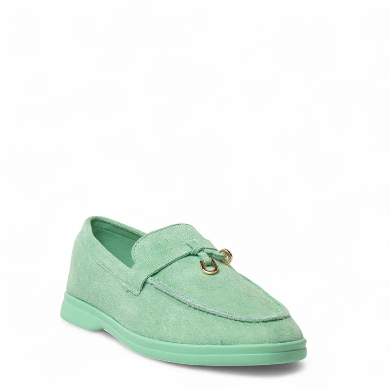 Europeon Union Women Green Chamois Shoes #4351