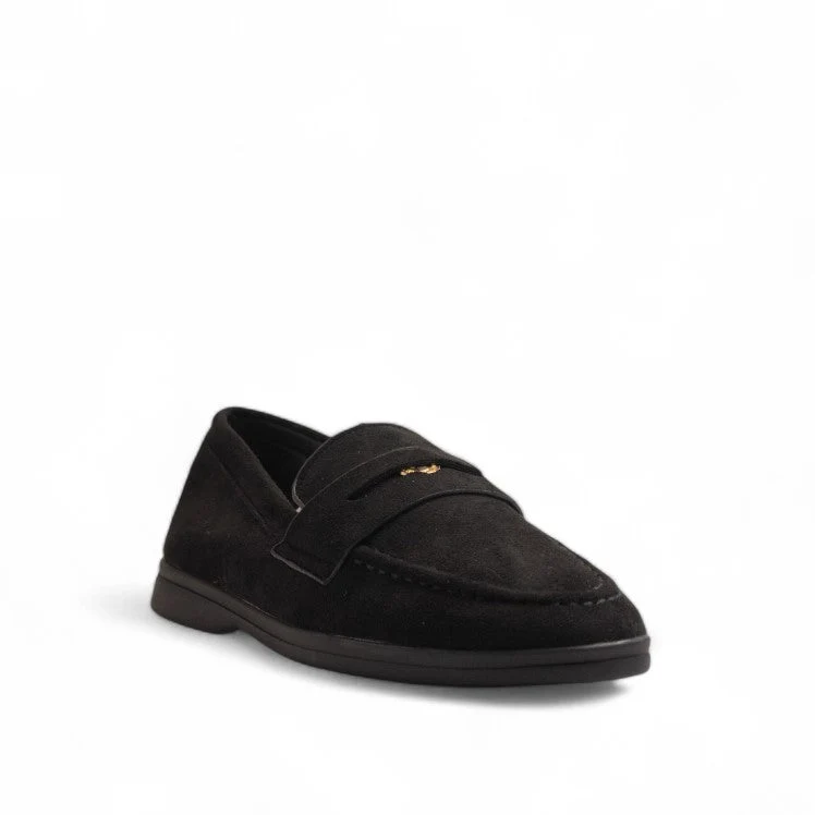 Europeon Union Women Black Chamois Shoes #3234