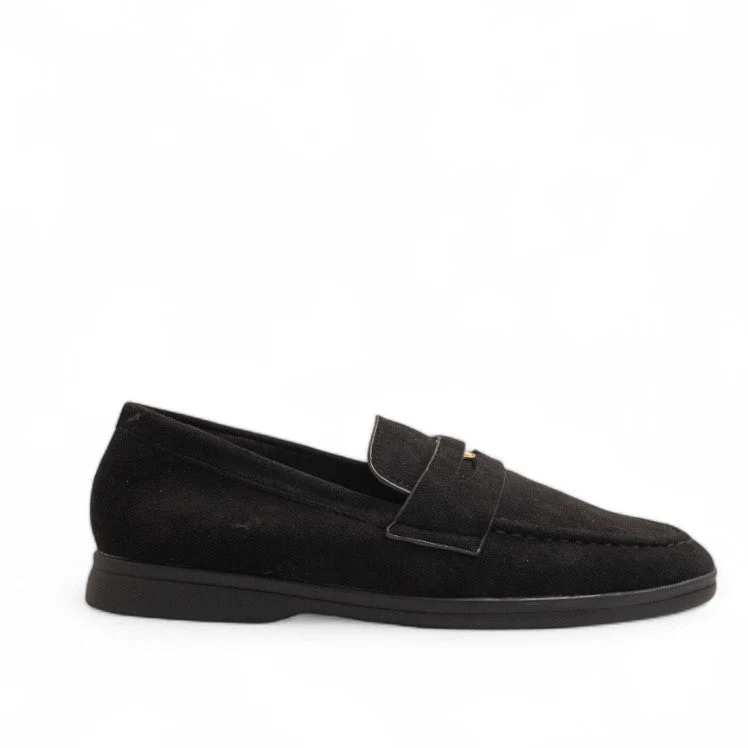 Europeon Union Women Black Chamois Shoes #3234