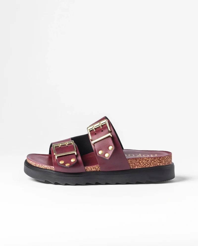 TUNEZ-262 Sandalia plana ALASKA burdeos