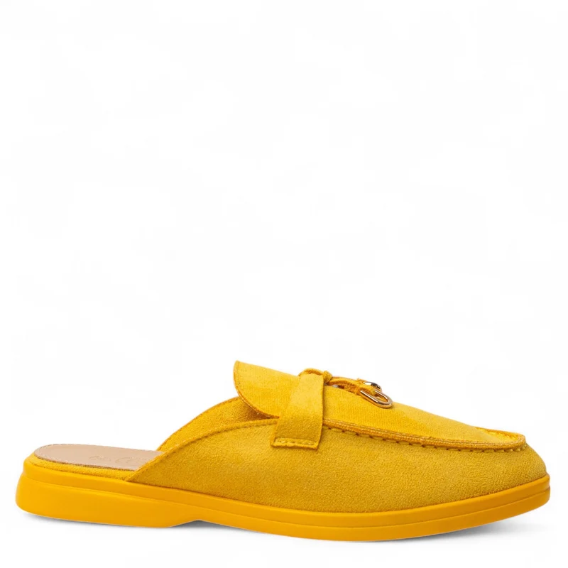 Europeon Union Women Yellow Chamois Mules #4346