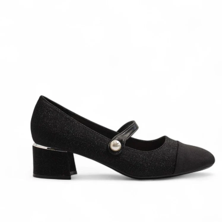 Europeon Union Women Black Glitter Shoes #3158