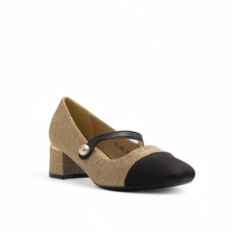 Europeon Union Women Gold Glitter Shoes #3159