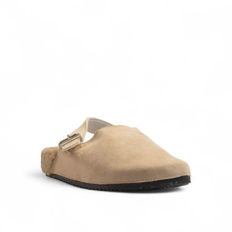 Europeon Union Women Off White Chamois Mules #3226
