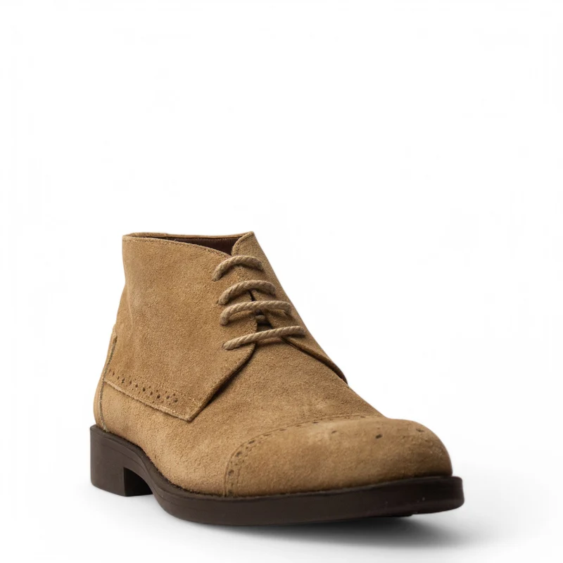 Men Beige Chamois HalfBoot #4759