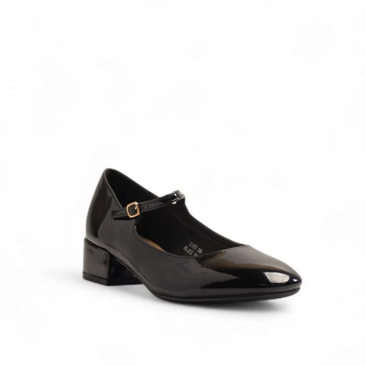 Europeon Union Women Black Vernis Leather Shoes #3326