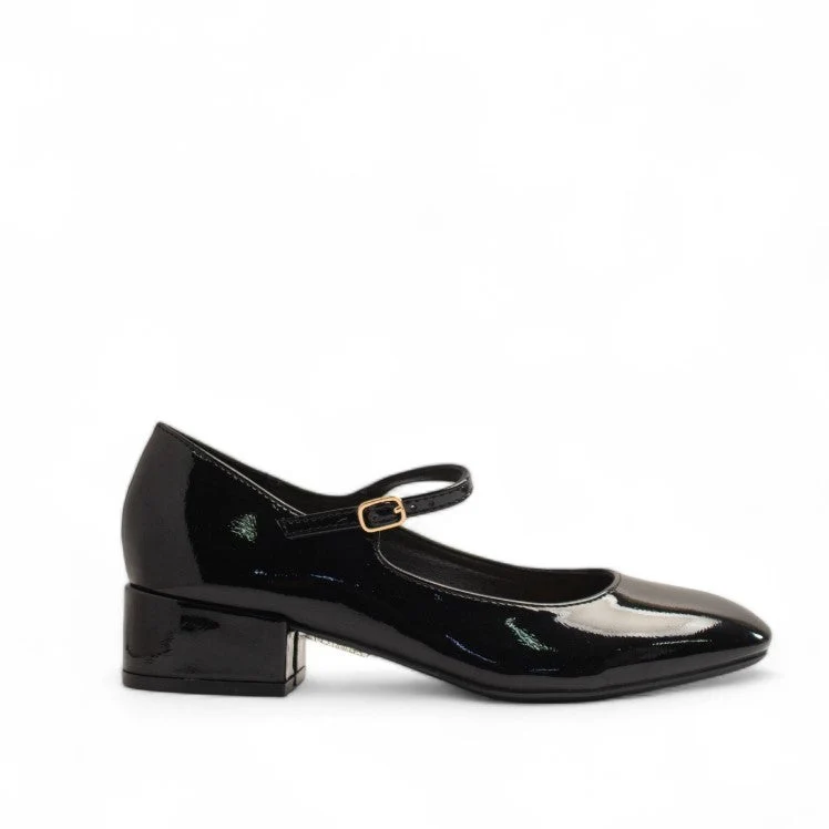 Europeon Union Women Black Vernis Leather Shoes #3326