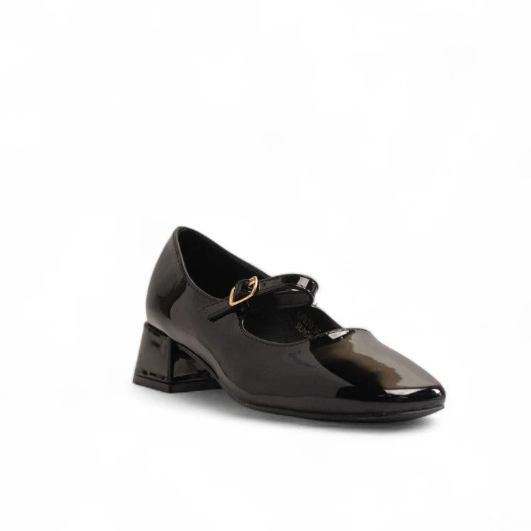 Europeon Union Women Black Vernis Leather Shoes #3526