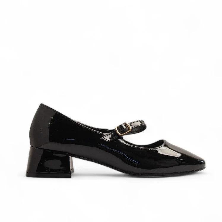 Europeon Union Women Black Vernis Leather Shoes #3526