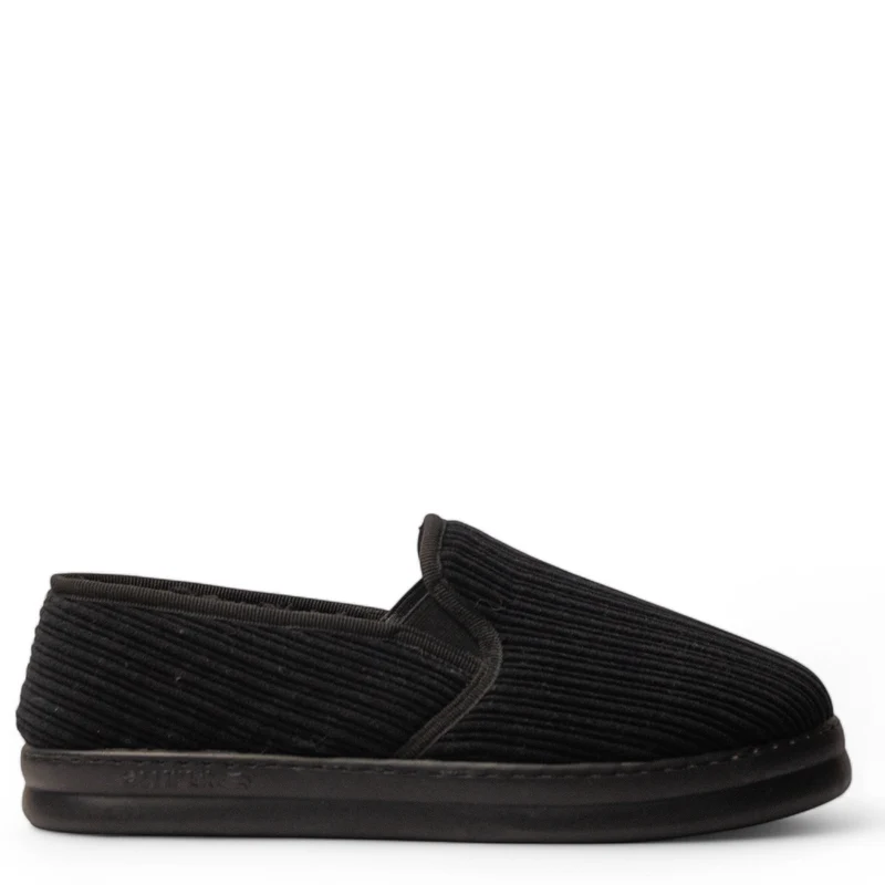 Men Black Fur Espadrilles #4769