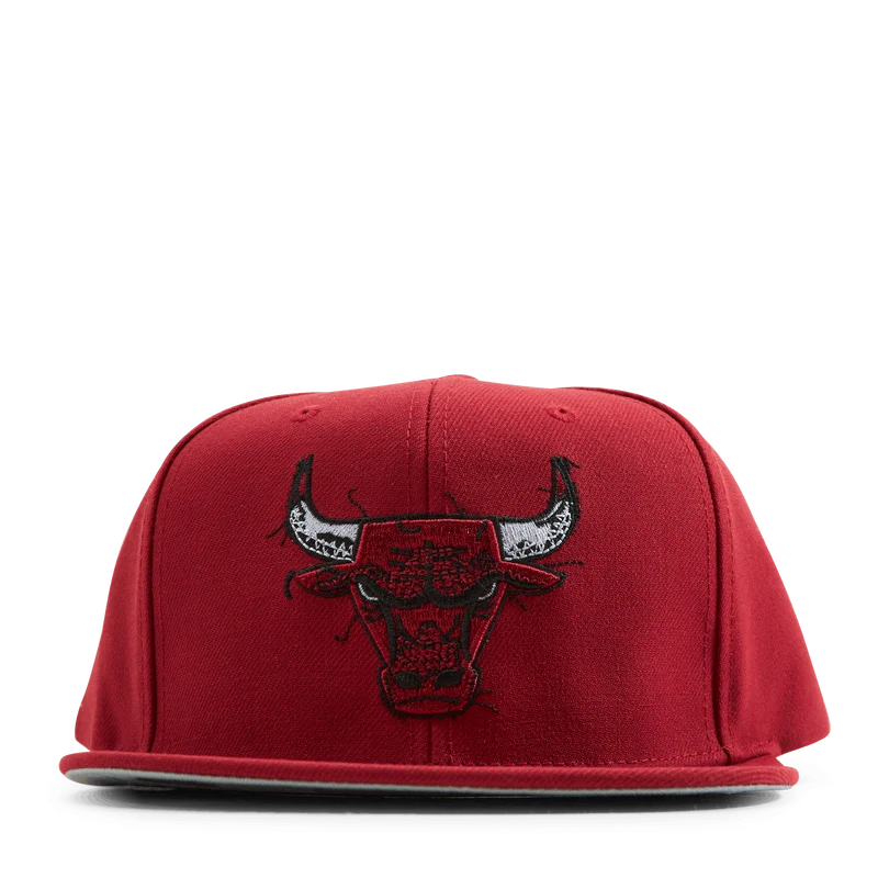 Bulls Embroidery Glitch Snapback