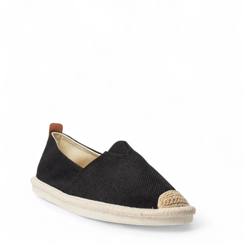 Europeon Union Men Black Cloth Espadrilles #4929
