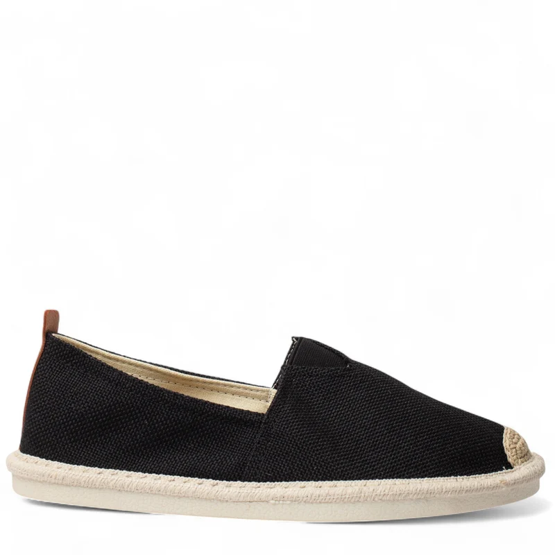Europeon Union Men Black Cloth Espadrilles #4929
