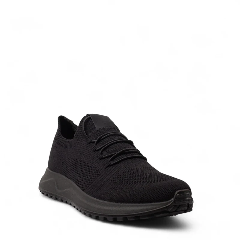 Italian Men Black Cloth Shoes #5001