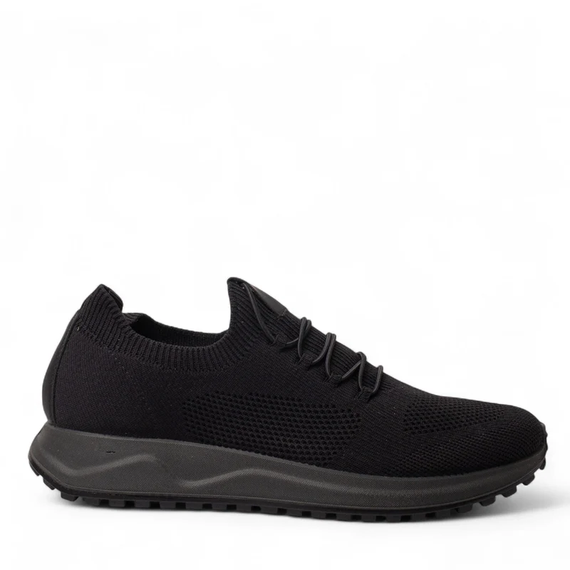 Italian Men Black Cloth Shoes #5001