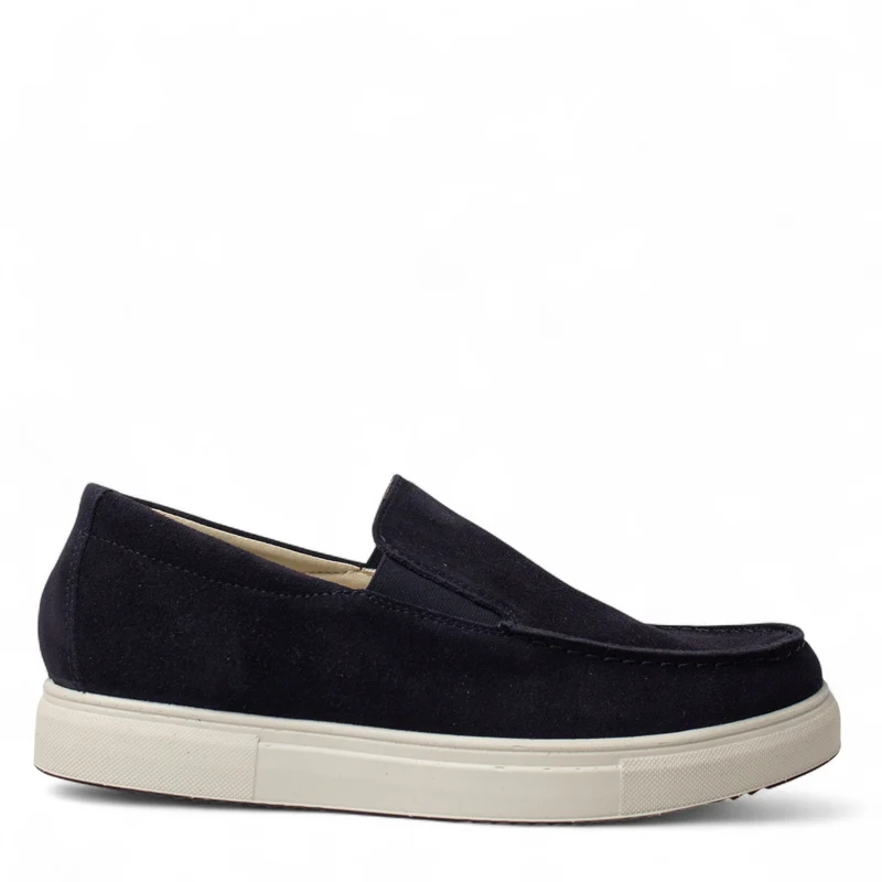 Italian Men Dark Blue Chamois Espadrilles #4996