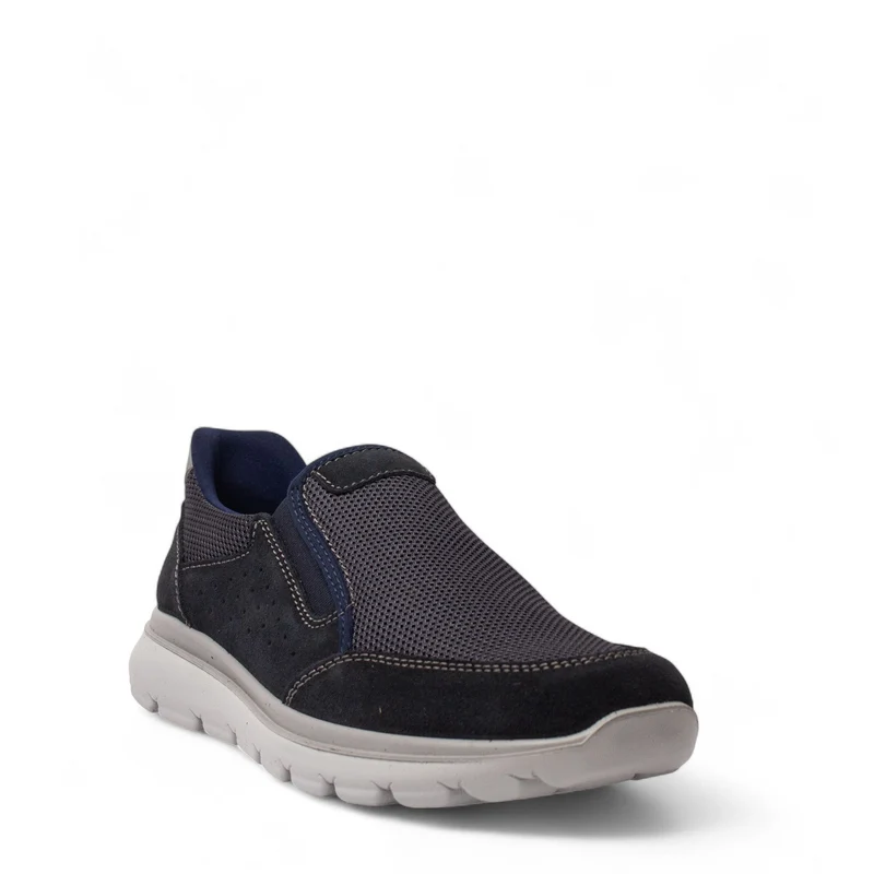Italian Men Dark Blue Chamois Shoes #4995