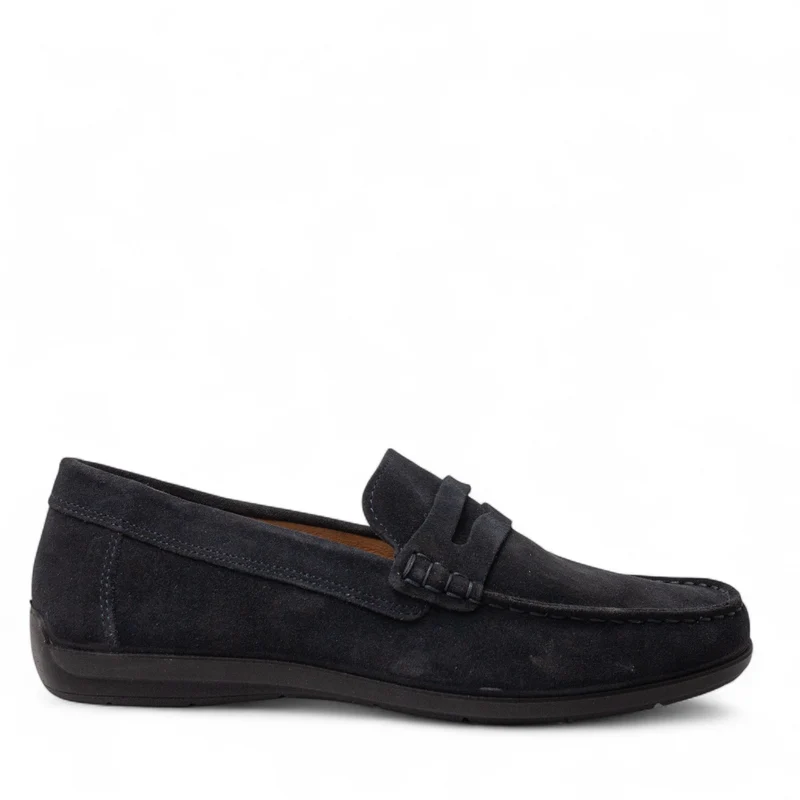Italian Men Dark Blue Chamois Espadrilles #4990