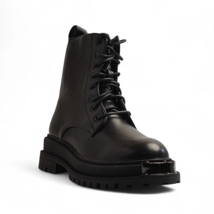 Europeon Union Women Black Leather Half Boot #3175