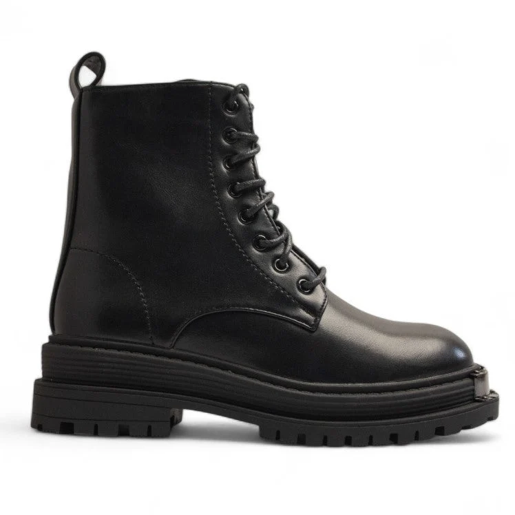 Europeon Union Women Black Leather Half Boot #3175