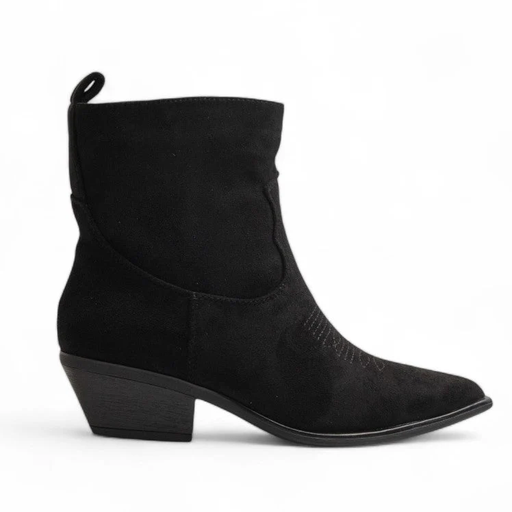 Europeon Union Women Black Chamois Half Boot #3179
