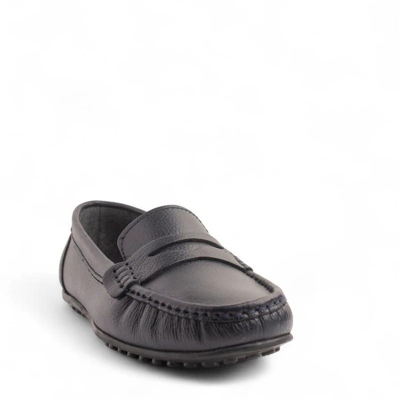 Women Navy Leather Espadrilles #4321