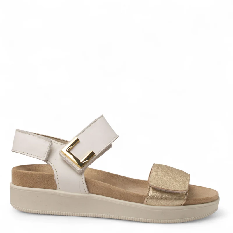 Italian Women White Leather Sandal #4448