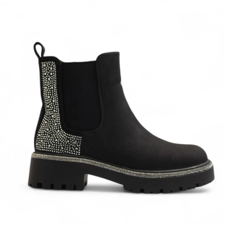 Europeon Union Women Black Chamois Half Boot #3193