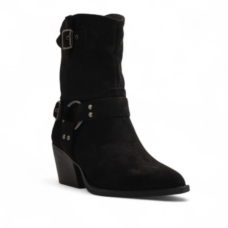Europeon Union Women Black Chamois Half Boot #3194