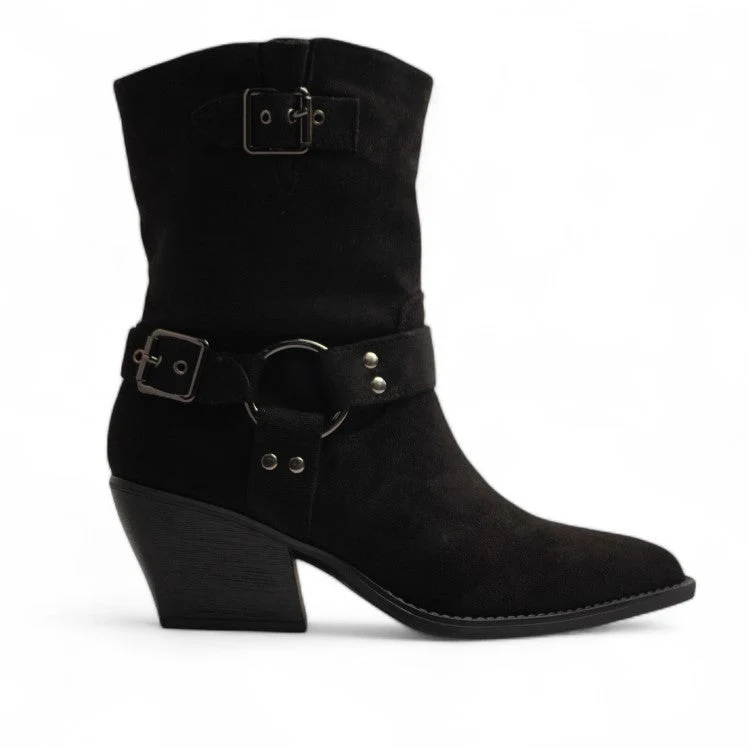 Europeon Union Women Black Chamois Half Boot #3194