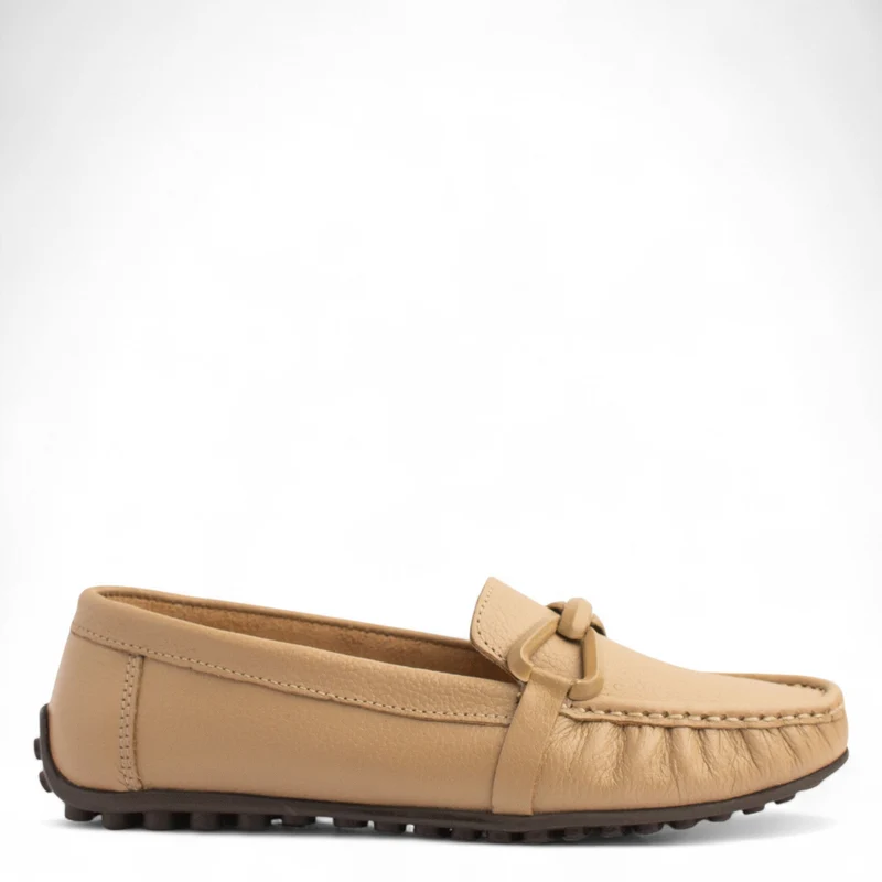 Women Beige Leather Espadrilles #4308