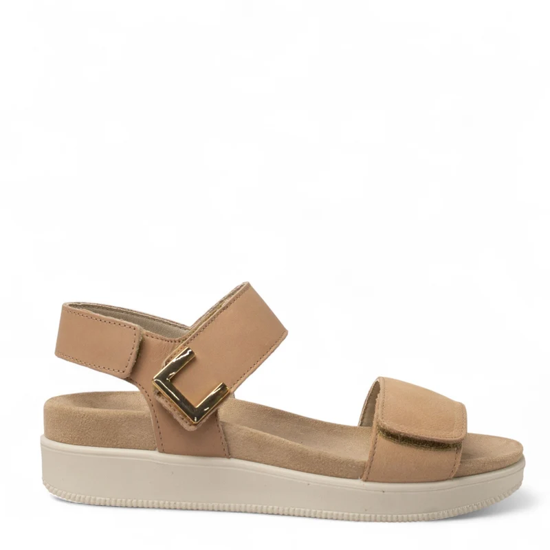 Italian Women Beige Leather Sandal #4447