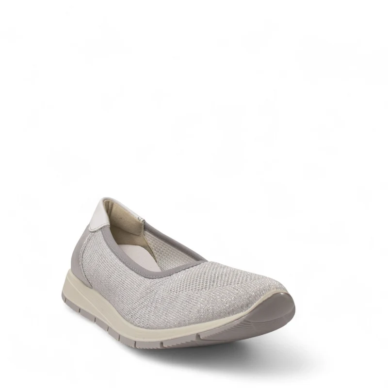 Italian Women Silver Cloth Espadrilles #4438