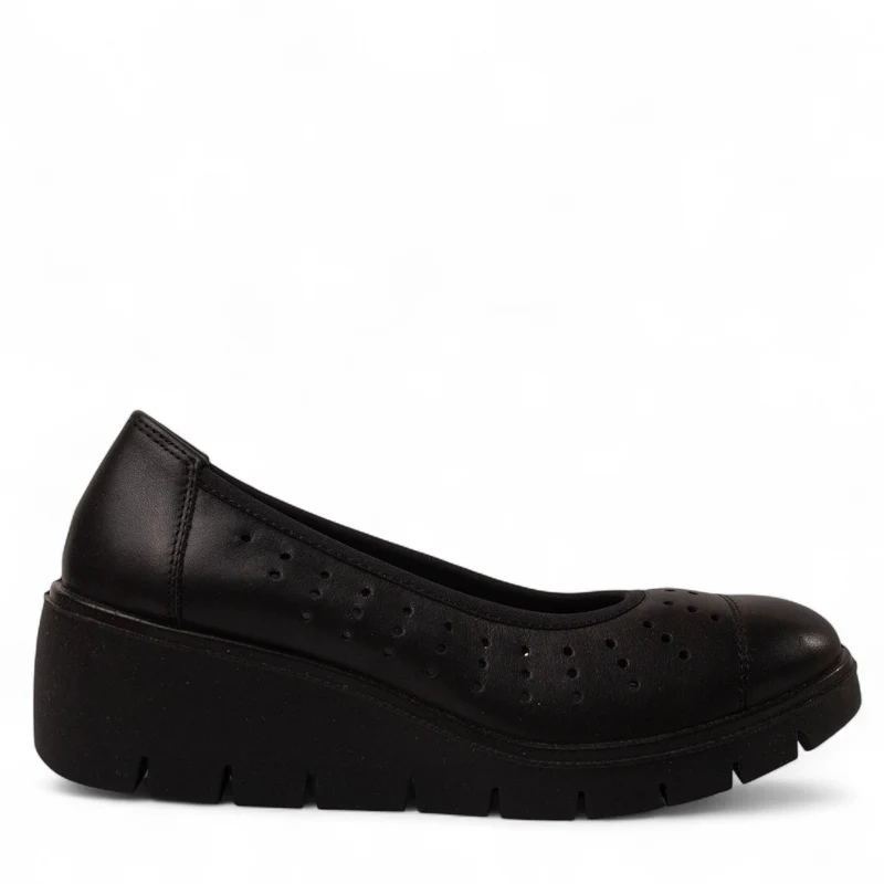 Italian Women Black Leather Espadrilles #4429