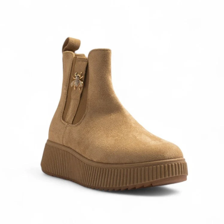 Europeon Union Women Beige Chamois Half Boot #3259